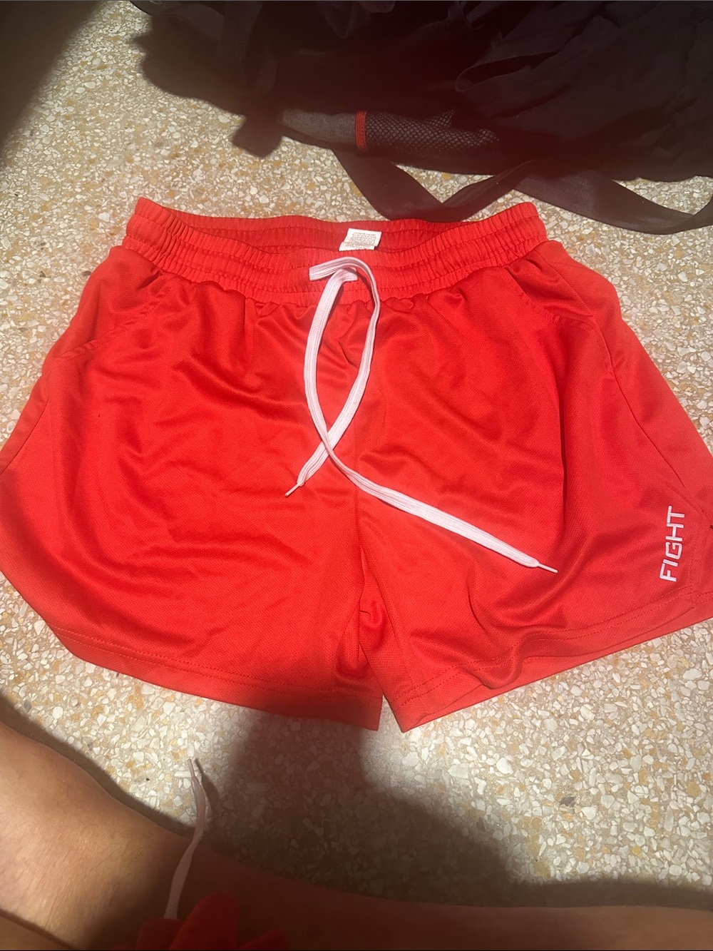 Men’s  Red Athletic Shorts with Drawstring